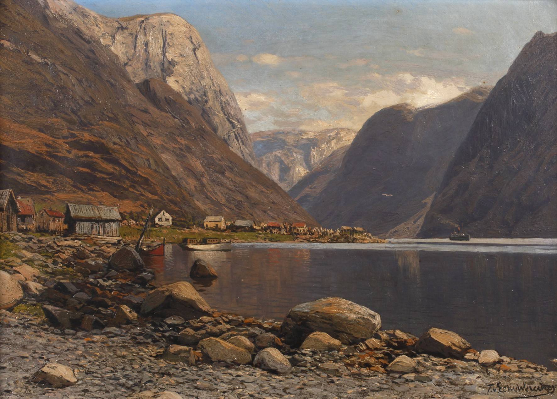 Themistokles von Eckenbrecher,”Am Nærøyfjord bei Dyrdal”