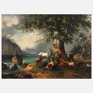 nach Friedrich Gauermann, Flucht vor dem Gewitter