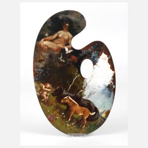 Prof. Carlos Grethe, attr., Bemalte Malerpalette