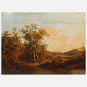 Johannes Maurisz Jansen, Rastender Wanderer in Herbstlandschaft