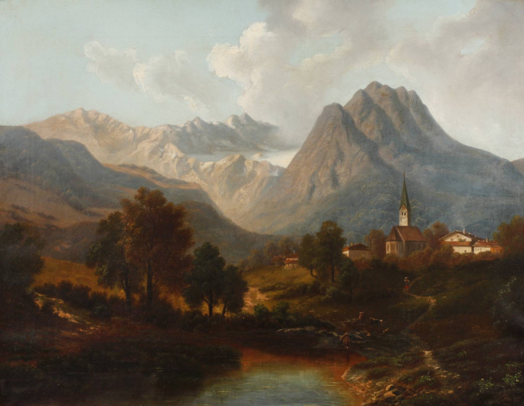 Georg Saal, attr., Romantische Landschaft bei Garmisch