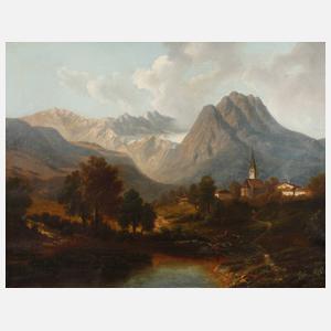 Georg Saal, attr., Romantische Landschaft bei Garmisch
