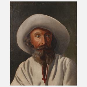 Herr mit breitkrempigen Hut