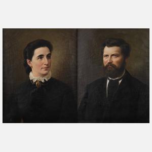 Portraitpendants eines Ehepaars