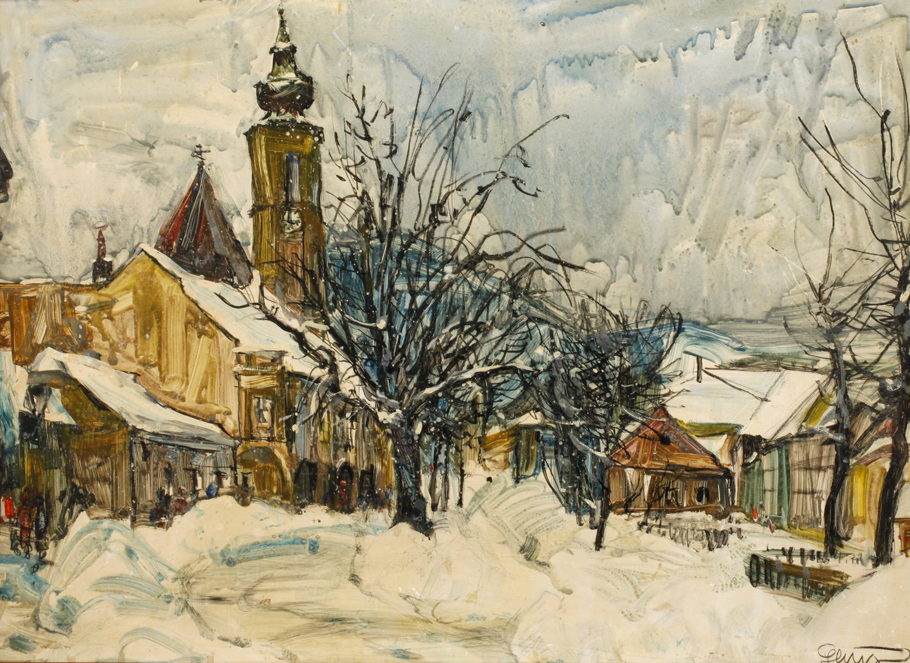 Rudolf Heinzmann, Krummau im Winter