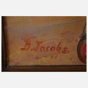 Bruno Jacobs, Erntelandschaft mit Bauern