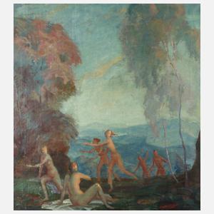 Prof. Richard Klein, Akte in bergiger Landschaft