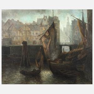 Carl Knoblauch, Abendliche Hafenansicht