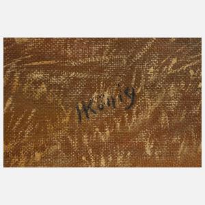 Hein König, attr., Erntelandschaft mit Strohpuppen