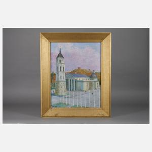 Jonas Mackonis, Gediminasplatz in Vilnius