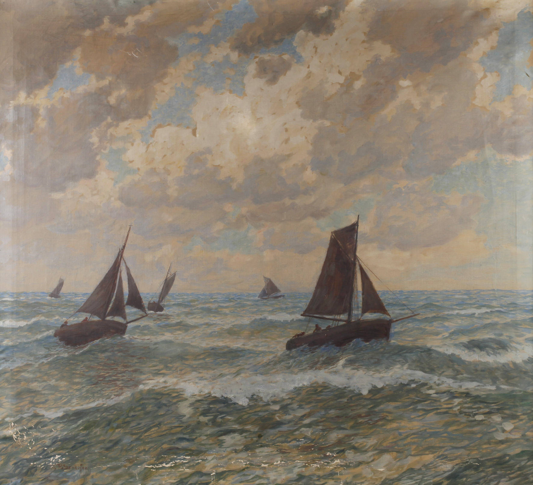 Hubert Ritzenhofen, Segelschiffe auf bewegter See