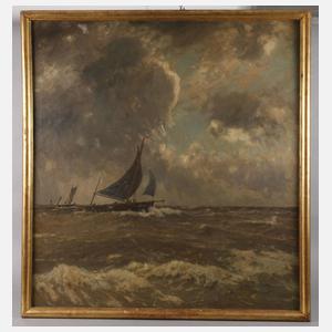 Leopold Schönchen, Segelboote im aufziehenden Sturm