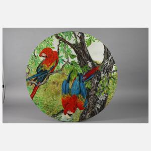 Hanspeter Schröpfer, Tondo mit Papageien