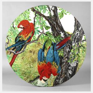 Hanspeter Schröpfer, Tondo mit Papageien