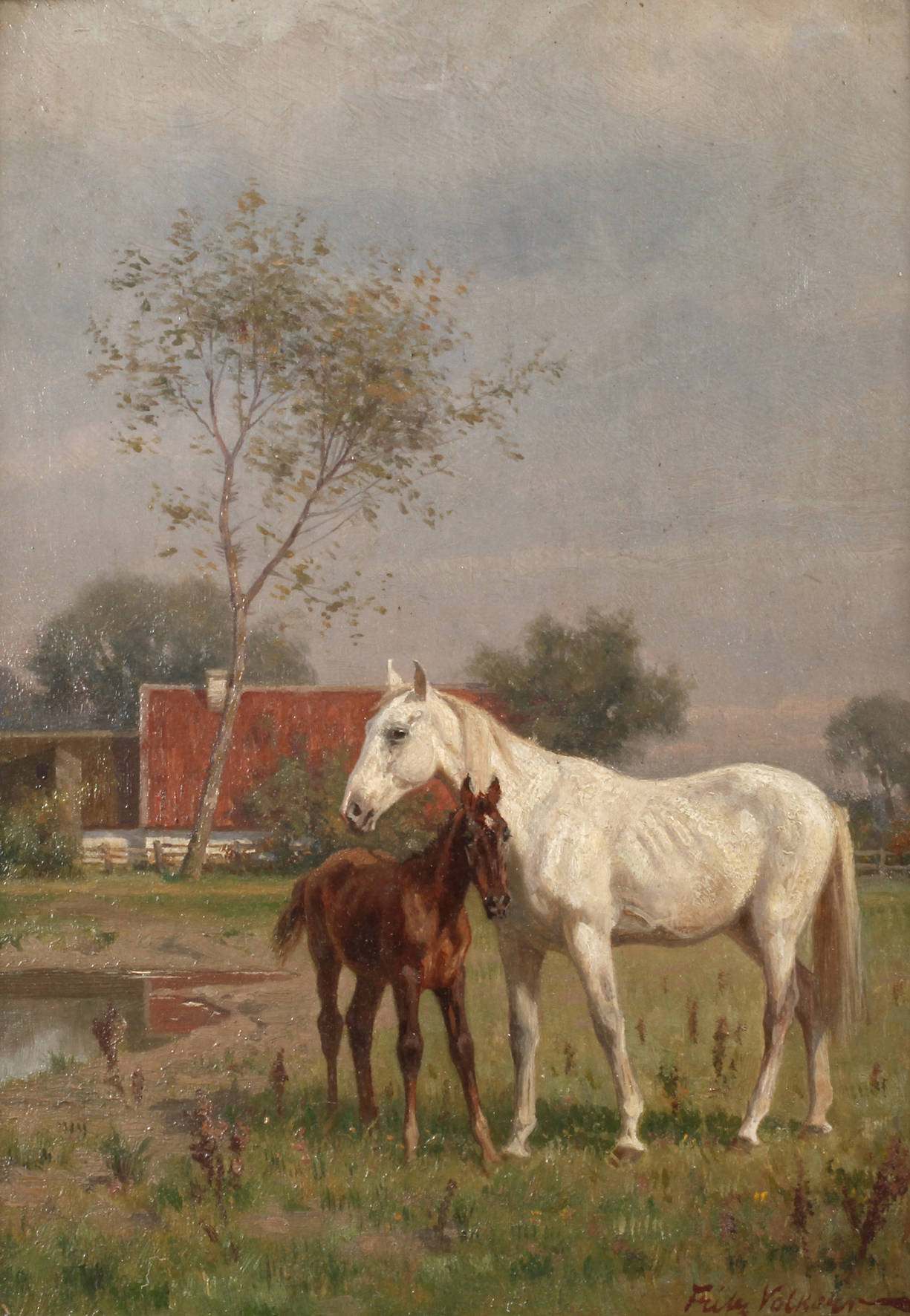 Fritz Volkers, Pferde auf Koppel