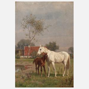Fritz Volkers, Pferde auf Koppel