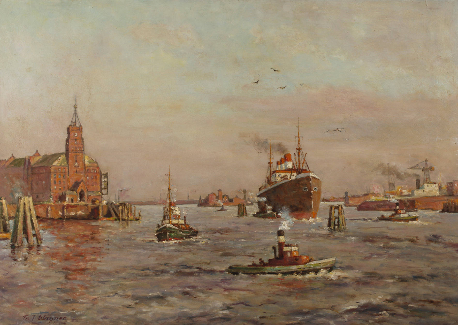 Franz Joseph Wagner, Ansicht Hamburger Hafen