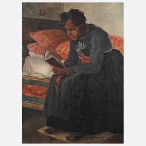 Weinberger, Lesende Bäuerin