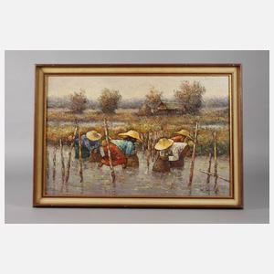 Reisbauern bei der Arbeit