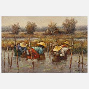 Reisbauern bei der Arbeit