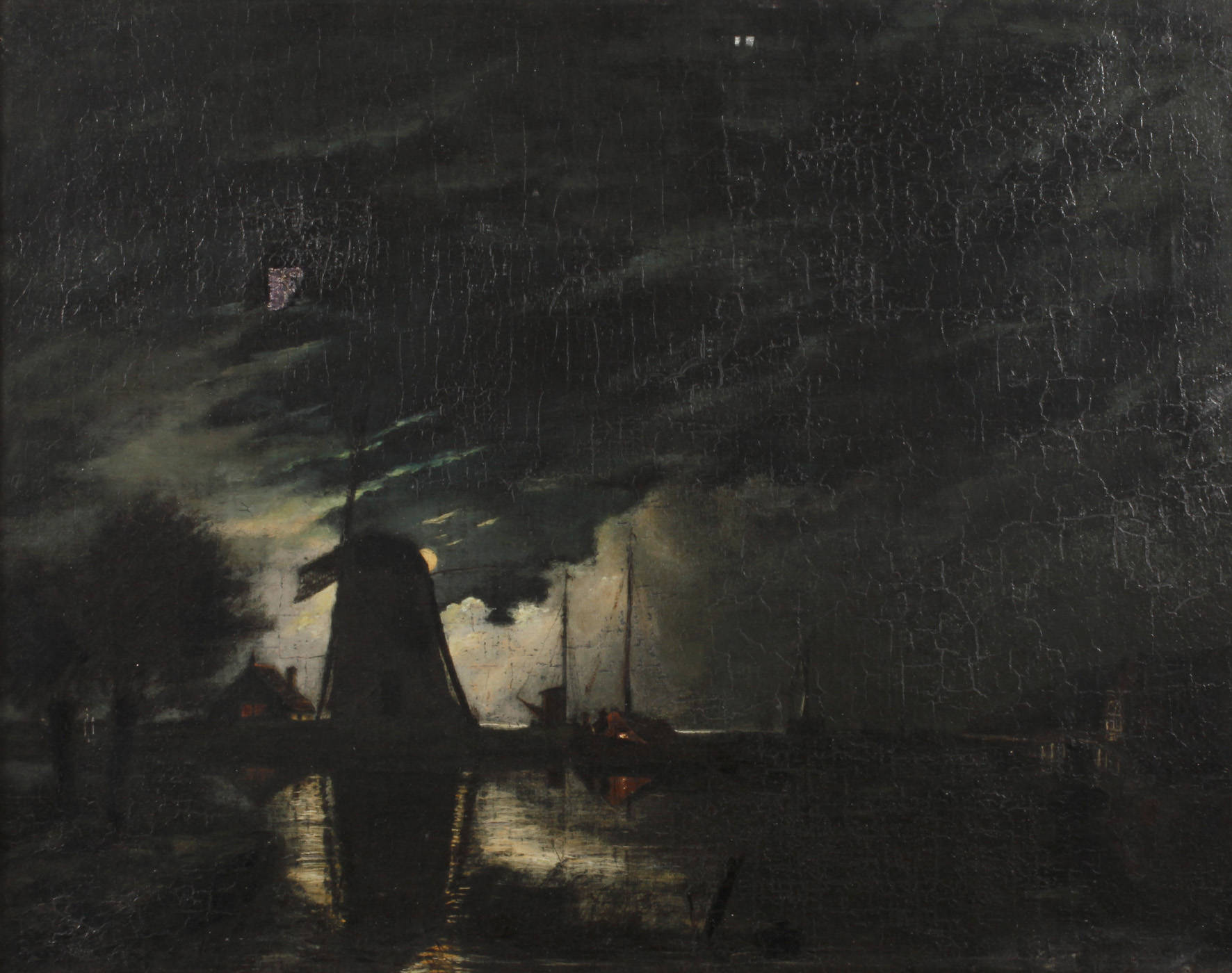 Nocturne mit Windmühle