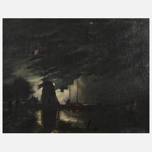 Nocturne mit Windmühle