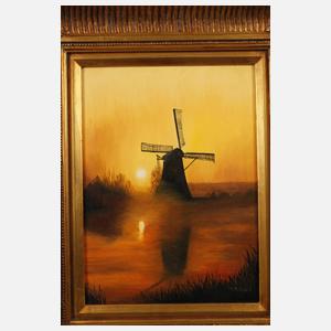 Windmühle im Abendlicht