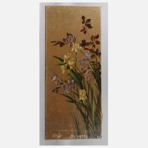 Stilllebenpendants mit Schwerlilien und Binsen