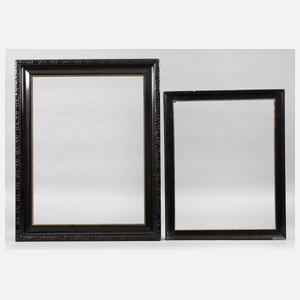 Zwei schwarze Lackleisten um 1930