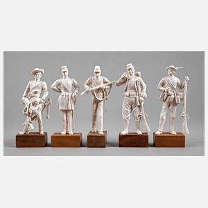 Fünf Elfenbeinschnitzereien