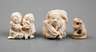 Drei kleine Elfenbeinschnitzereien