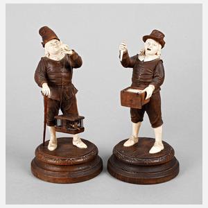 Paar figürliche Elfenbeinschnitzereien