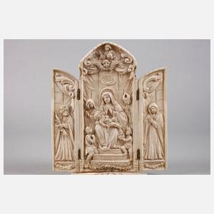 Barockes Elfenbein-Triptychon