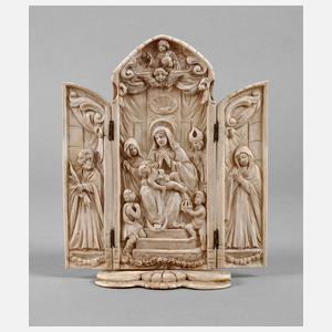Barockes Elfenbein-Triptychon