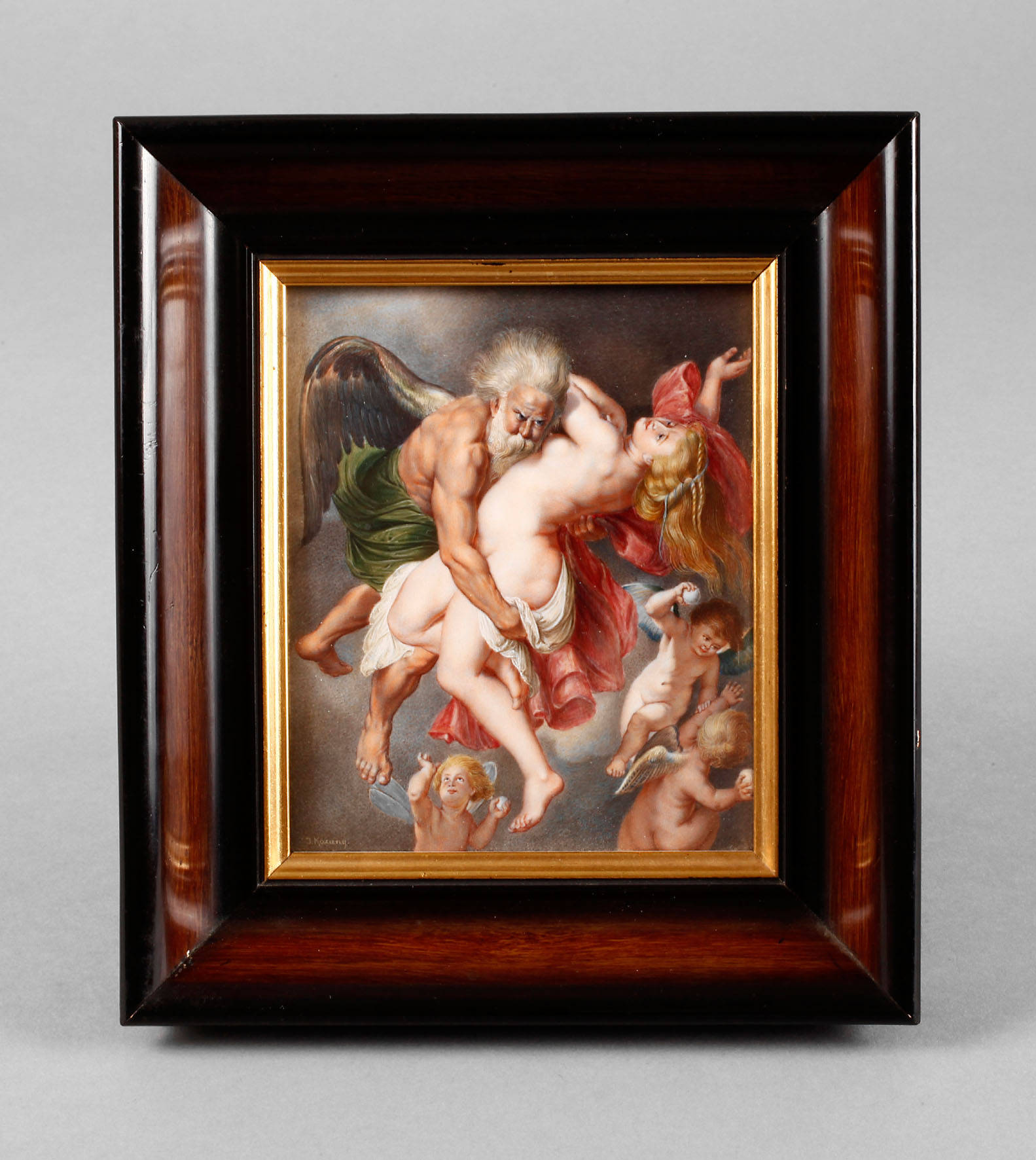 J. Kozany, Altmeisterkopie auf Elfenbein