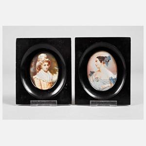 Zwei Elfenbeinminiaturen