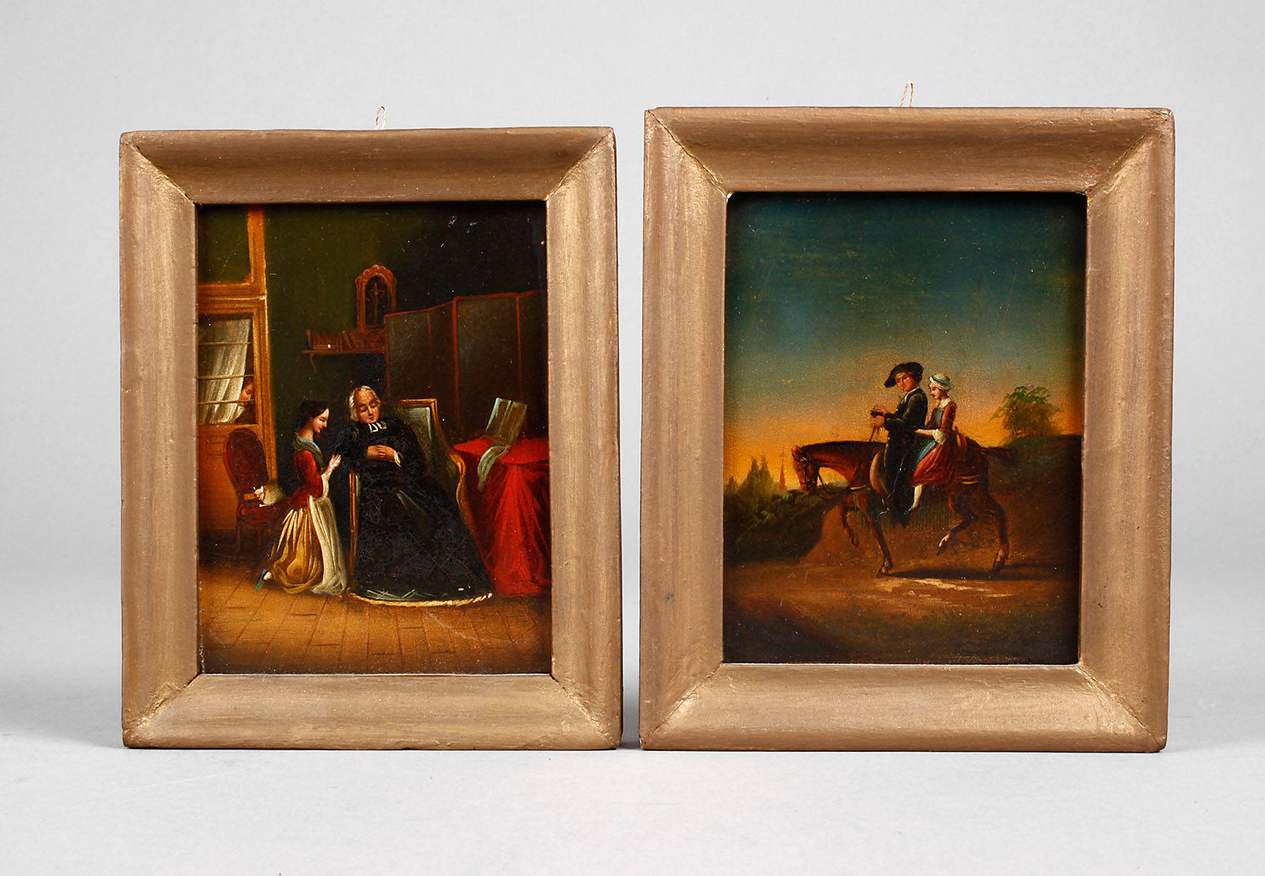 Zwei Miniaturen auf Blech