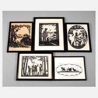 Konvolut Scherenschnitte111