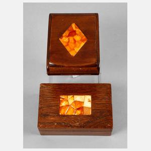 Zwei Bernsteinschatullen