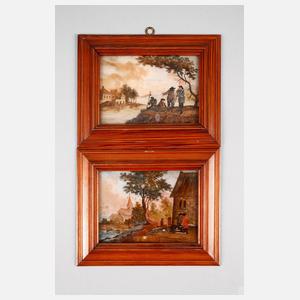 Paar Hinterglasbilder