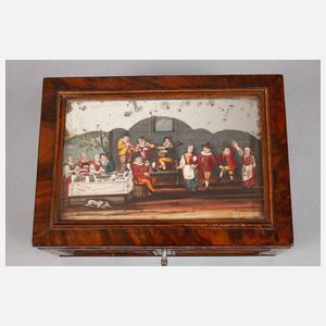 Schatulle mit Hinterglasmalerei