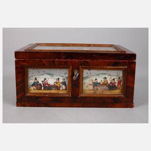 Schatulle mit Hinterglasmalerei