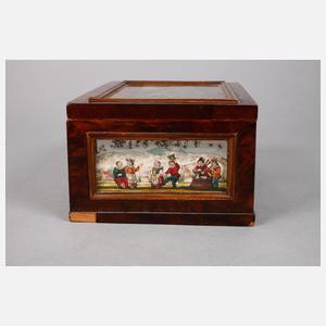 Schatulle mit Hinterglasmalerei