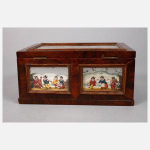 Schatulle mit Hinterglasmalerei