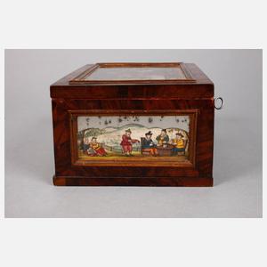 Schatulle mit Hinterglasmalerei