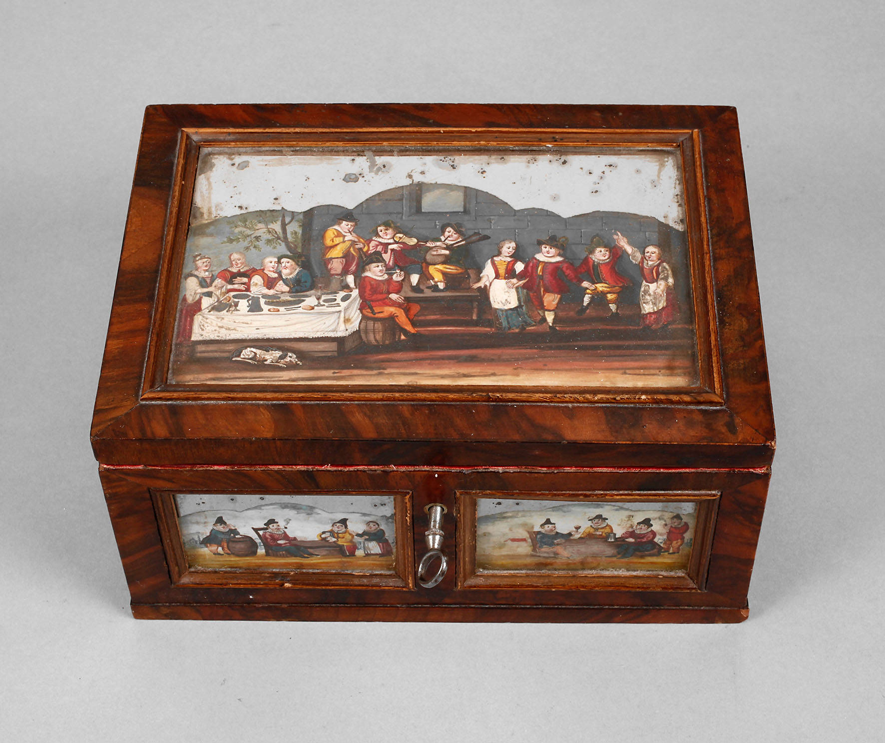 Schatulle mit Hinterglasmalerei