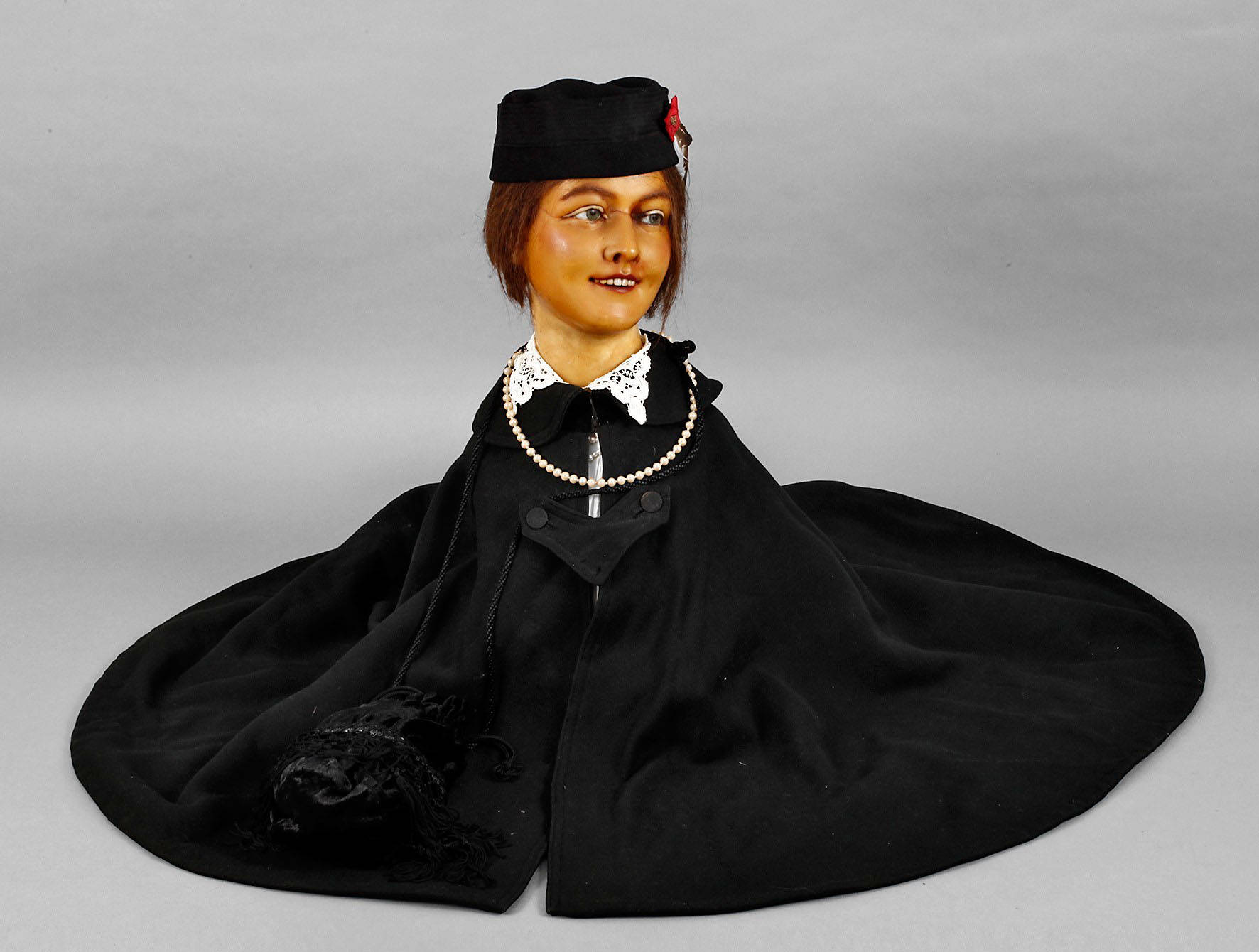 Wachsbüste mit Glasaugen