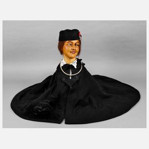 Wachsbüste mit Glasaugen