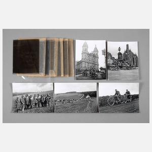 Sieben Fotoglasnegativplatten