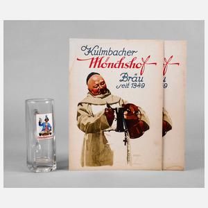 Bierkrug mit zwei Werbeplakaten Hohlwein